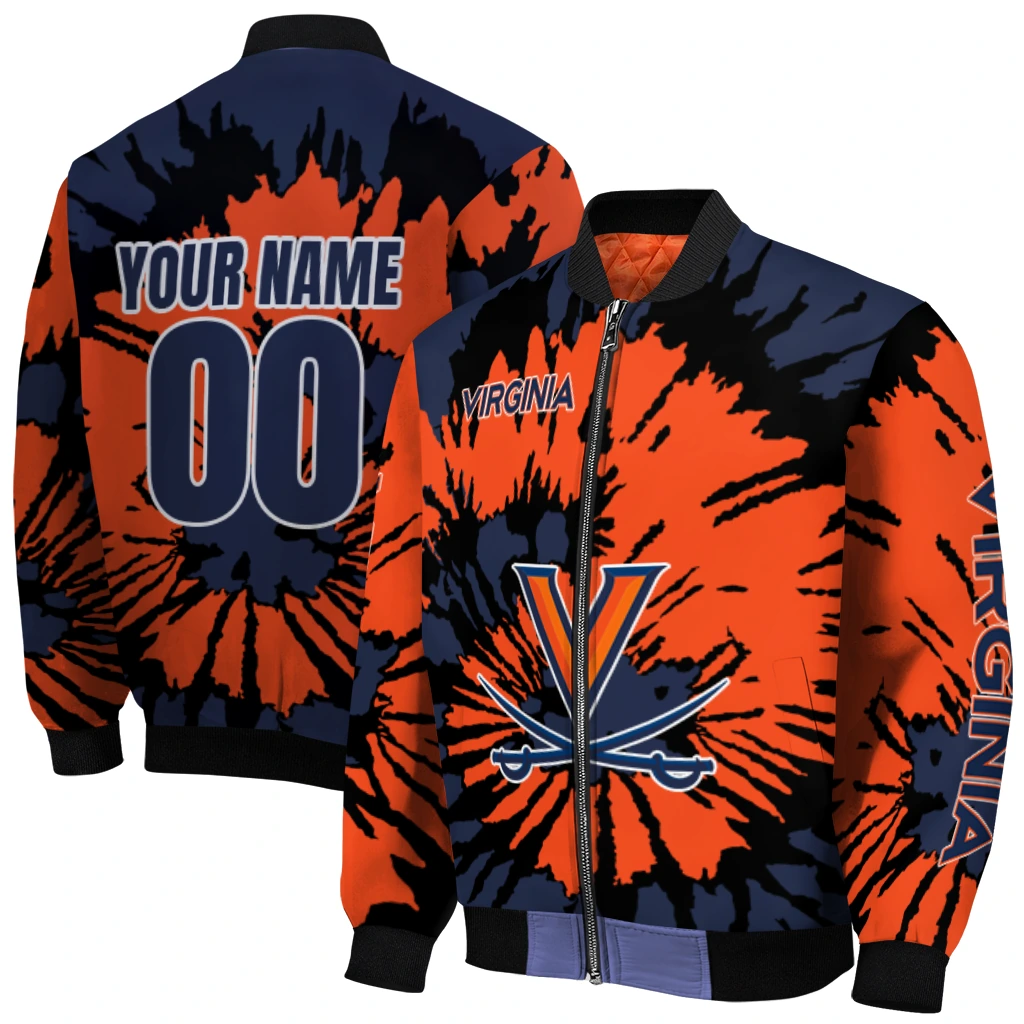 personalized virginia cavaliers burst splatter blue bomber jacket best selling personalized virginia cavaliers burst splatter blue bomber jacket best selling