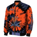 personalized virginia cavaliers burst splatter blue bomber jacket best selling