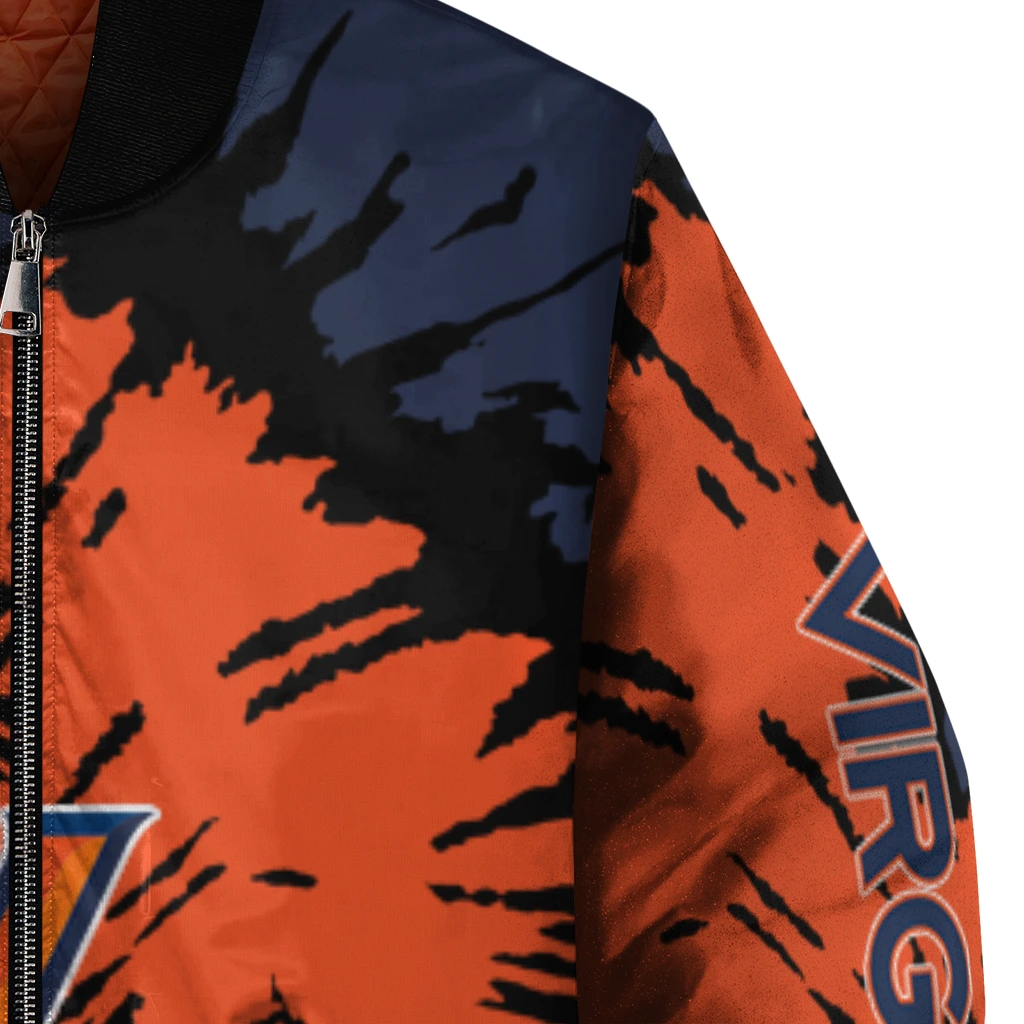 personalized virginia cavaliers burst splatter blue bomber jacket premium grade personalized virginia cavaliers burst splatter blue bomber jacket premium grade
