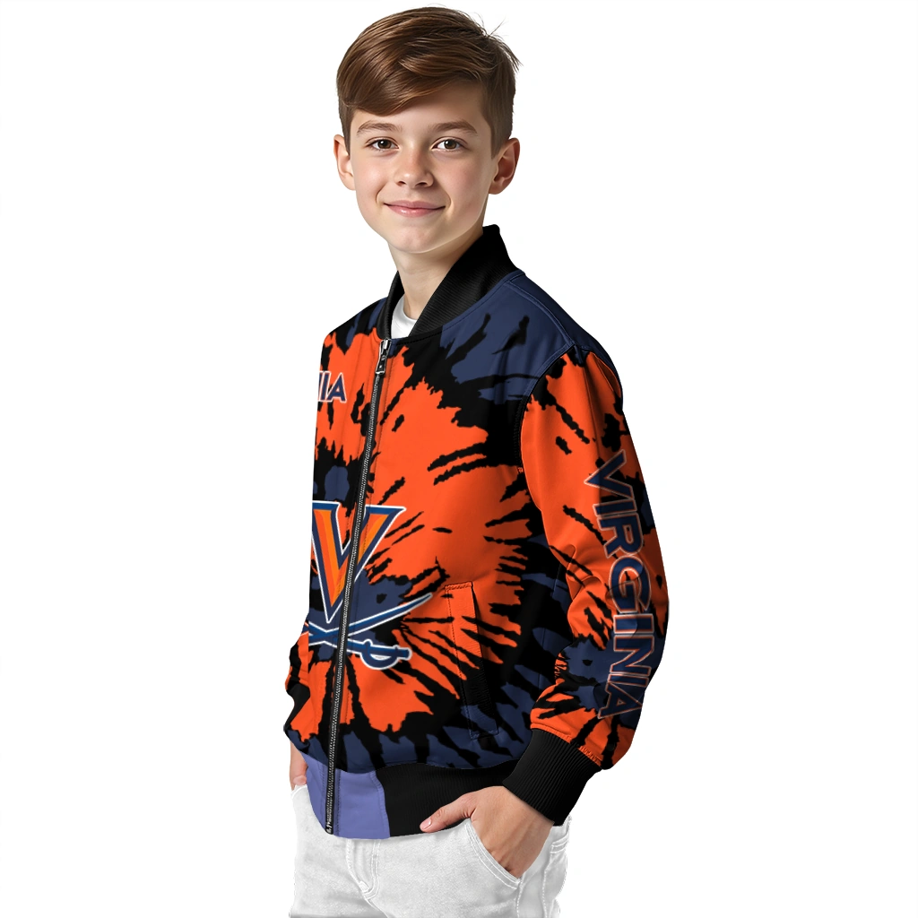 personalized virginia cavaliers burst splatter blue bomber jacket trendy personalized virginia cavaliers burst splatter blue bomber jacket trendy