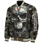 personalized virginia cavaliers camouflage skull camouflage varsity jacket best selling