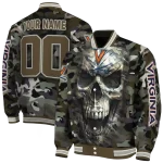 personalized virginia cavaliers camouflage skull camouflage varsity jacket best selling