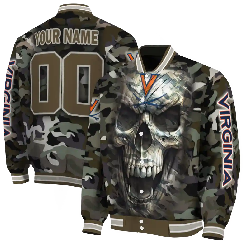 personalized virginia cavaliers camouflage skull camouflage varsity jacket fashion forward personalized virginia cavaliers camouflage skull camouflage varsity jacket fashion forward