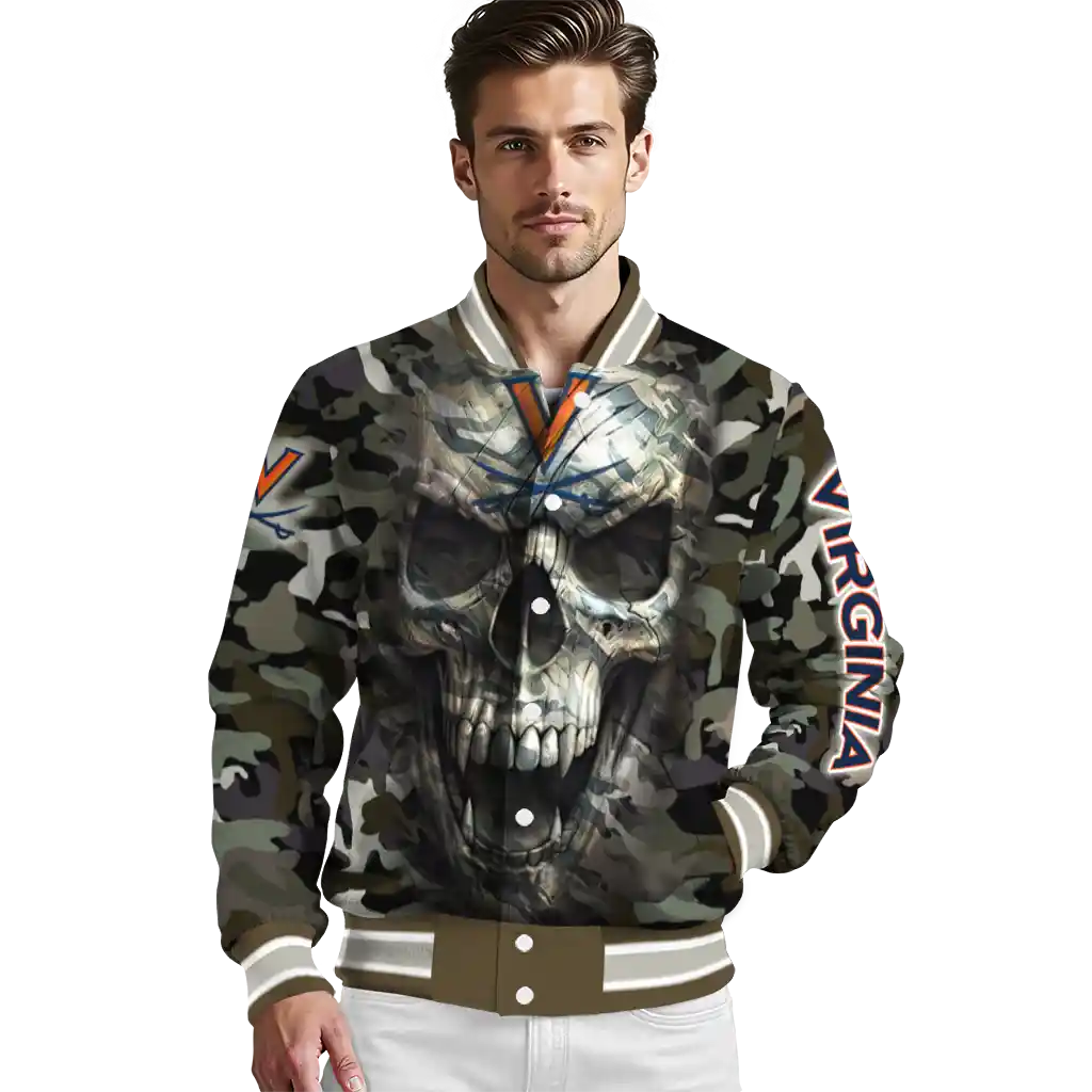 personalized virginia cavaliers camouflage skull camouflage varsity jacket high quality personalized virginia cavaliers camouflage skull camouflage varsity jacket high quality
