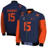personalized virginia cavaliers team patch blue bomber jacket best selling