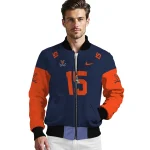 personalized virginia cavaliers team patch blue bomber jacket best selling