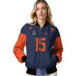 personalized virginia cavaliers team patch blue bomber jacket best selling