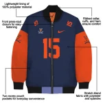 personalized virginia cavaliers team patch blue bomber jacket best selling