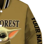 personalized wake forest demon deacons adorable yoda gold black varsity jacket best selling