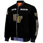 personalized wake forest demon deacons american flag skull black bomber jacket best selling