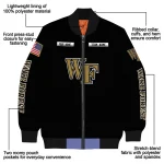 personalized wake forest demon deacons american flag skull black bomber jacket best selling