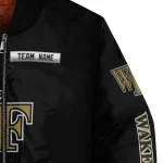personalized wake forest demon deacons american flag skull black bomber jacket best selling