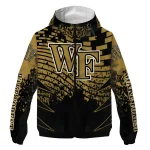 personalized wake forest demon deacons brick motion gold black windbreaker jacket best selling