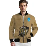 personalized wake forest demon deacons claw effect beige bomber jacket best selling