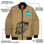 personalized wake forest demon deacons claw effect beige bomber jacket best selling