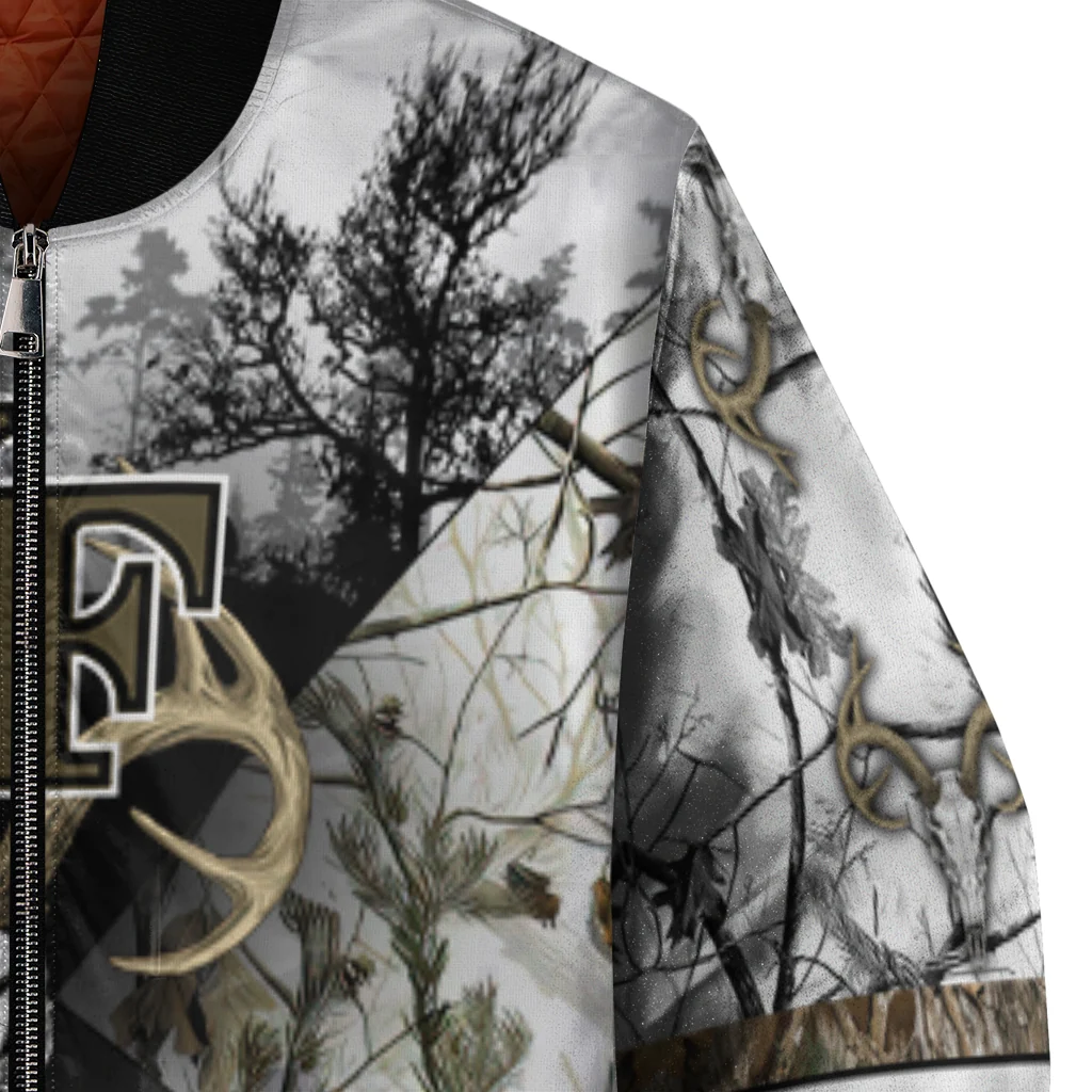 personalized wake forest demon deacons deer skull camouflage white bomber jacket premium grade personalized wake forest demon deacons deer skull camouflage white bomber jacket premium grade