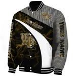 personalized wake forest demon deacons electric flash gold varsity jacket best selling