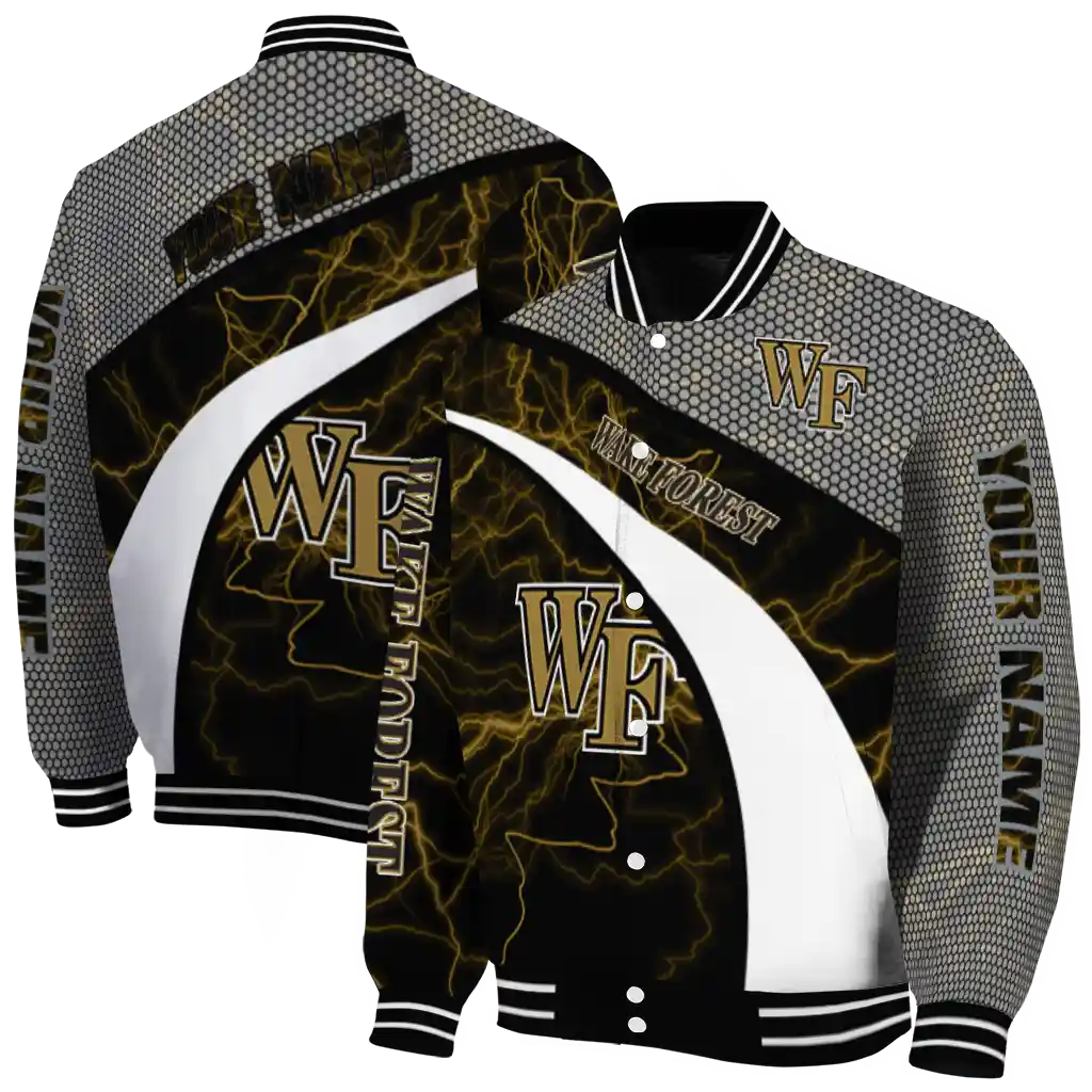 personalized wake forest demon deacons electric flash gold varsity jacket fashion forward personalized wake forest demon deacons electric flash gold varsity jacket fashion forward