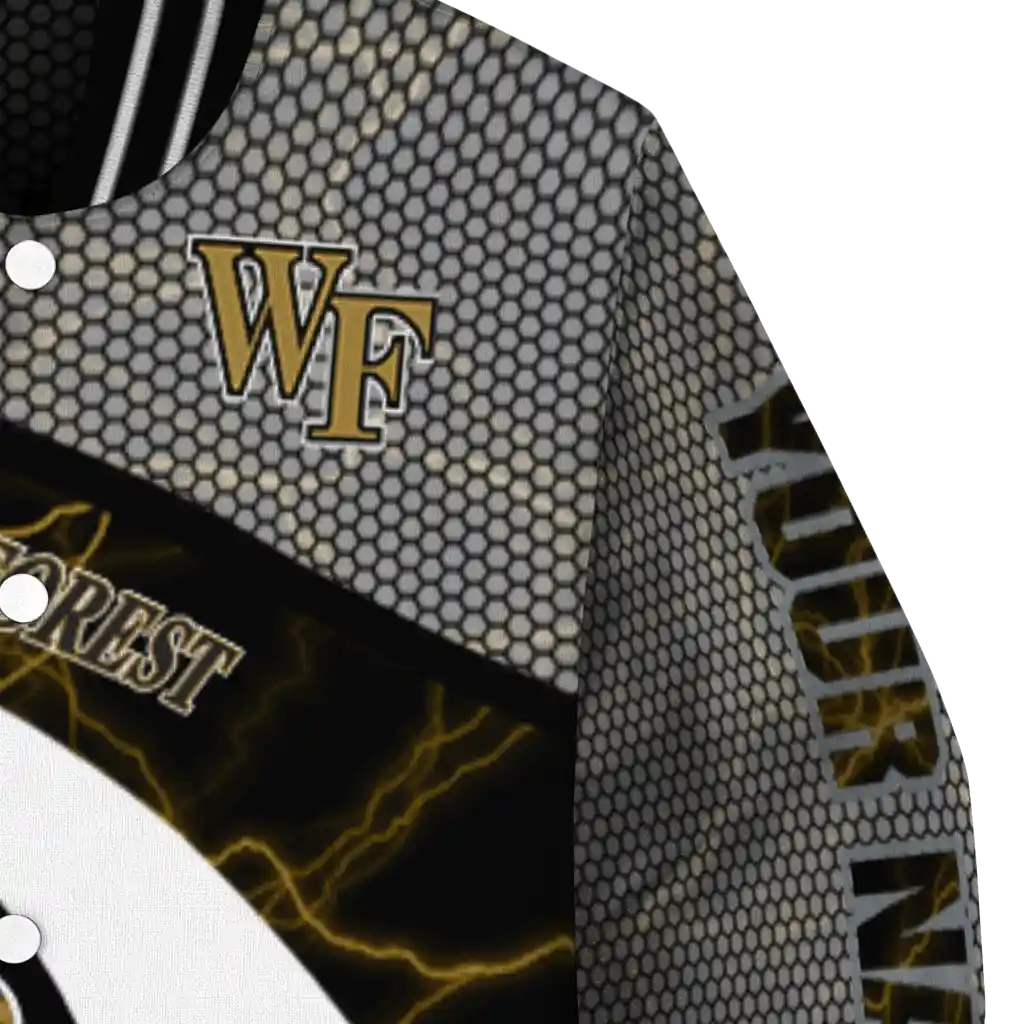 personalized wake forest demon deacons electric flash gold varsity jacket premium grade personalized wake forest demon deacons electric flash gold varsity jacket premium grade