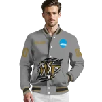personalized wake forest demon deacons feral slash grey varsity jacket best selling