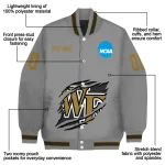personalized wake forest demon deacons feral slash grey varsity jacket best selling