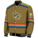personalized wake forest demon deacons rainbow jersey number gold varsity jacket best selling