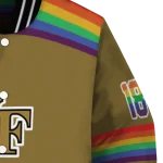 personalized wake forest demon deacons rainbow jersey number gold varsity jacket best selling