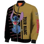 personalized wake forest demon deacons stitch laughing gold bomber jacket best selling