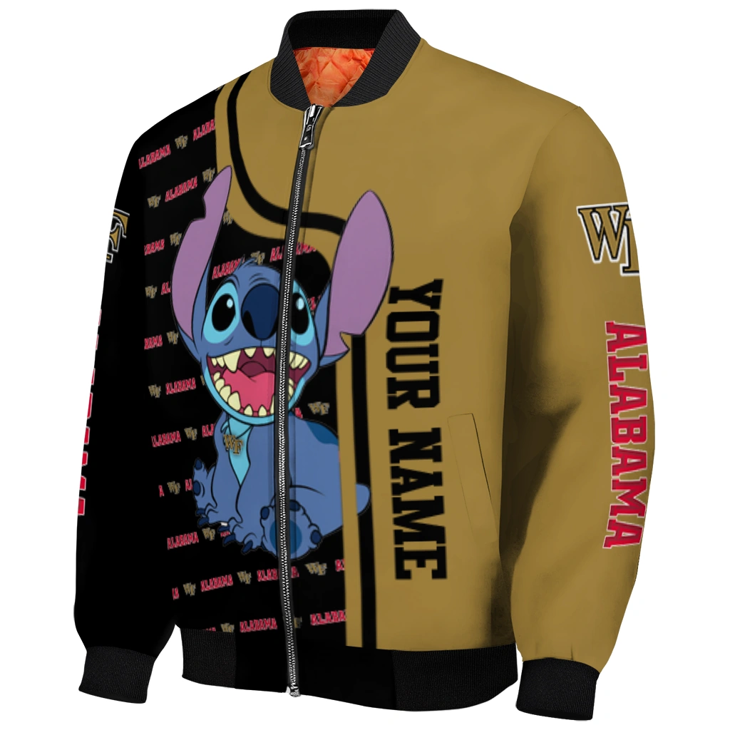 personalized wake forest demon deacons stitch laughing gold bomber jacket fashion forward personalized wake forest demon deacons stitch laughing gold bomber jacket fashion forward
