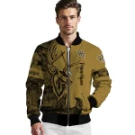 personalized wake forest demon deacons tribal deer art gold bomber jacket best selling