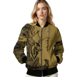 personalized wake forest demon deacons tribal deer art gold bomber jacket best selling