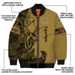 personalized wake forest demon deacons tribal deer art gold bomber jacket best selling