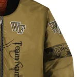 personalized wake forest demon deacons tribal deer art gold bomber jacket best selling