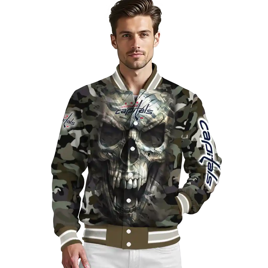 personalized washington capitals camouflage skull camouflage varsity jacket high quality personalized washington capitals camouflage skull camouflage varsity jacket high quality
