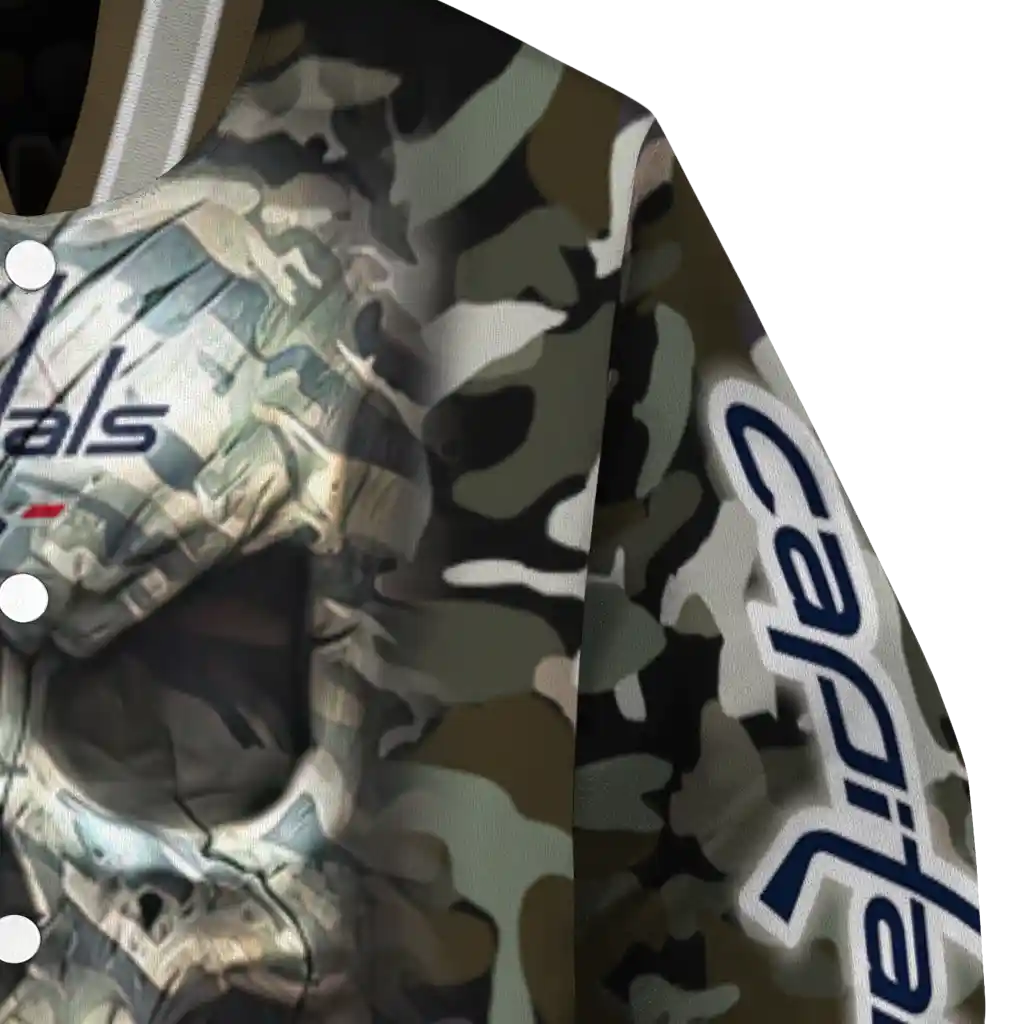 personalized washington capitals camouflage skull camouflage varsity jacket premium grade personalized washington capitals camouflage skull camouflage varsity jacket premium grade