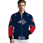 personalized washington capitals chevron style blue bomber jacket best selling