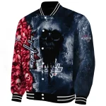 personalized washington capitals skull cluster blue varsity jacket best selling