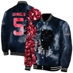 personalized washington capitals skull cluster blue varsity jacket best selling
