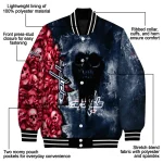 personalized washington capitals skull cluster blue varsity jacket best selling