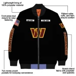 personalized washington commanders american flag skull black bomber jacket best selling