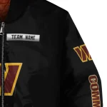 personalized washington commanders american flag skull black bomber jacket best selling