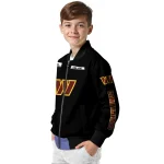 personalized washington commanders american flag skull black bomber jacket best selling
