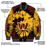 personalized washington commanders burst splatter burgundy varsity jacket best selling