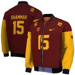 personalized washington commanders team patch burgundy bomber jacket best selling
