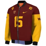 personalized washington commanders team patch burgundy bomber jacket best selling