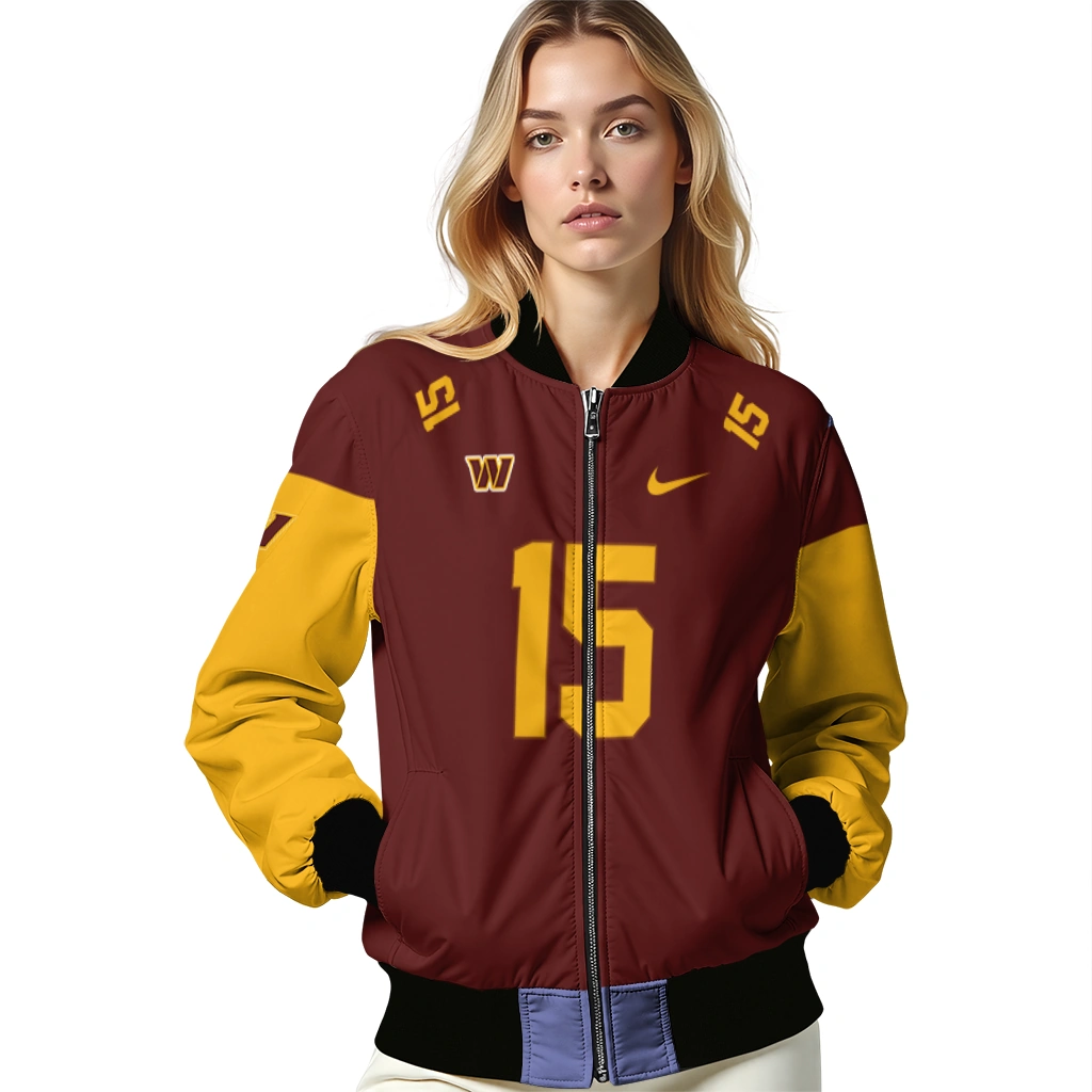 personalized washington commanders team patch burgundy bomber jacket latest model personalized washington commanders team patch burgundy bomber jacket latest model
