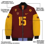 personalized washington commanders team patch burgundy bomber jacket best selling