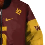 personalized washington commanders team patch burgundy bomber jacket best selling