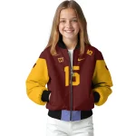 personalized washington commanders team patch burgundy bomber jacket best selling