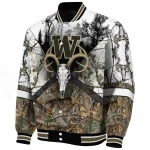 personalized washington huskies deer skull camouflage white varsity jacket best selling